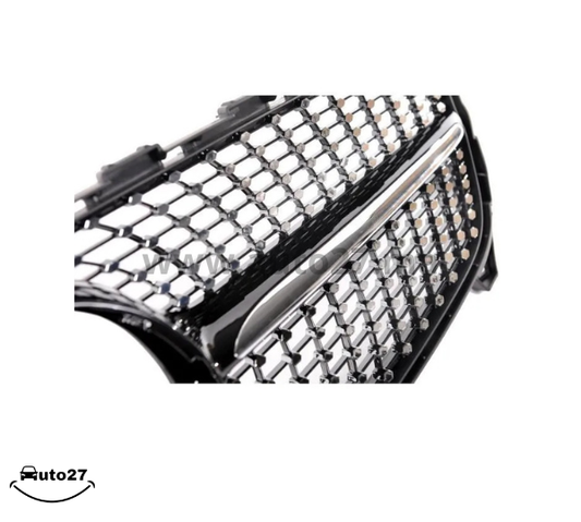 CALANDRE DIAMANT NOIR ET CHROME MERCEDES CLASSE A W176 PHASE 2 DE 08/2015 A 2018